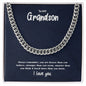 To My Grandson | I Love You - Cuban Link Chain