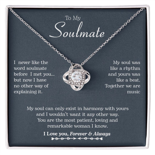 To My Soulmate | I Love You Forever & Always - Love Knot Necklace