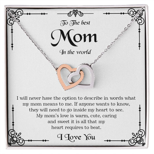 To My Mom | I Love You - Interlocking Hearts necklace